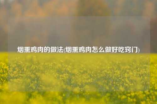 烟熏鸡肉的做法(烟熏鸡肉怎么做好吃窍门)