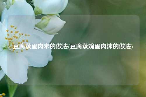 豆腐蒸蛋肉末的做法(豆腐蒸鸡蛋肉沫的做法)