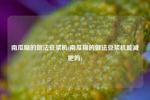 南瓜糊的做法豆浆机(南瓜糊的做法豆浆机能减肥吗)